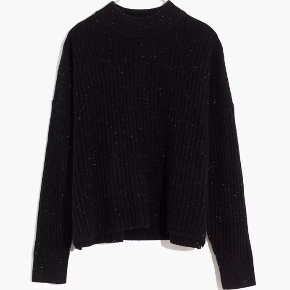 Madewell Women's Donegal (Re)sourced Cashmere Ribbed Mockneck Pullover Sweater